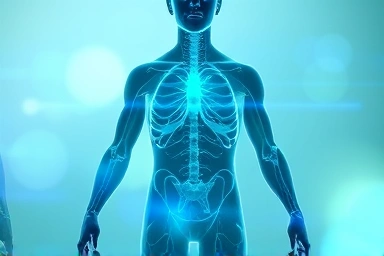 Abstract representation of GLP-1 hormonal signaling within the human body.